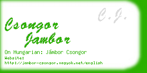 csongor jambor business card