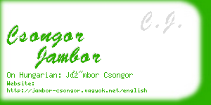 csongor jambor business card